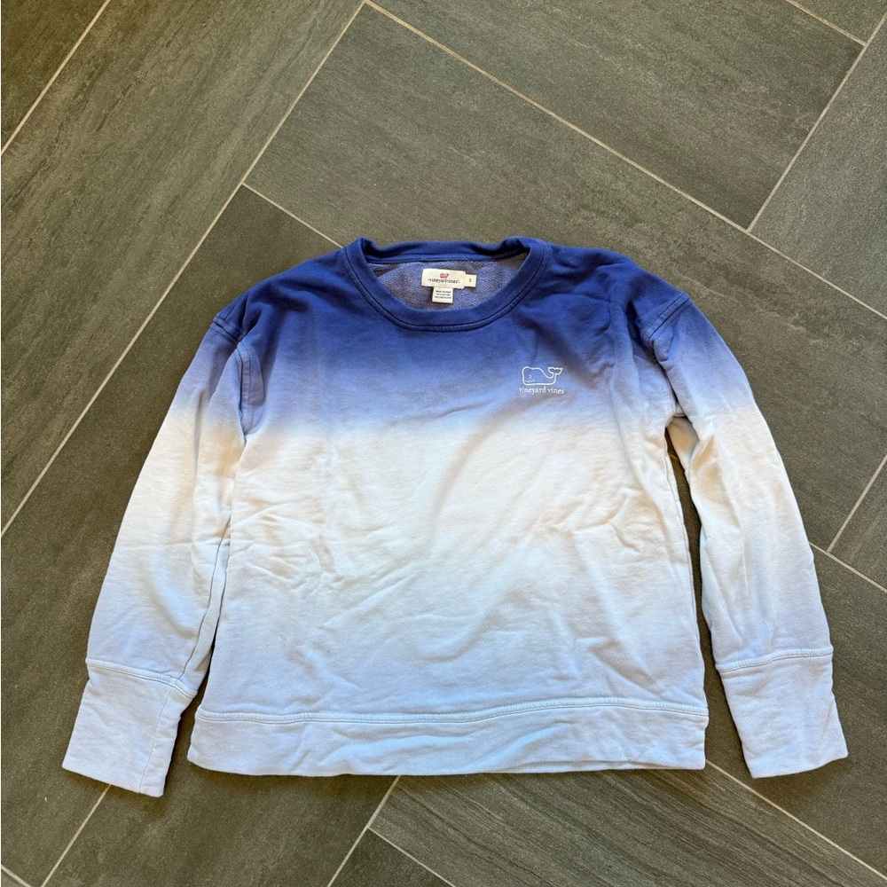 Women’s Vineyard Vines Ombre Crewneck Sweatshirt - Blue to White size S